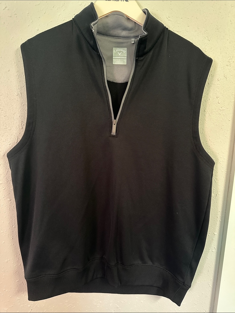 Callaway Black Sleeveless Quarter-Zip Golf Vest with Gray Trim